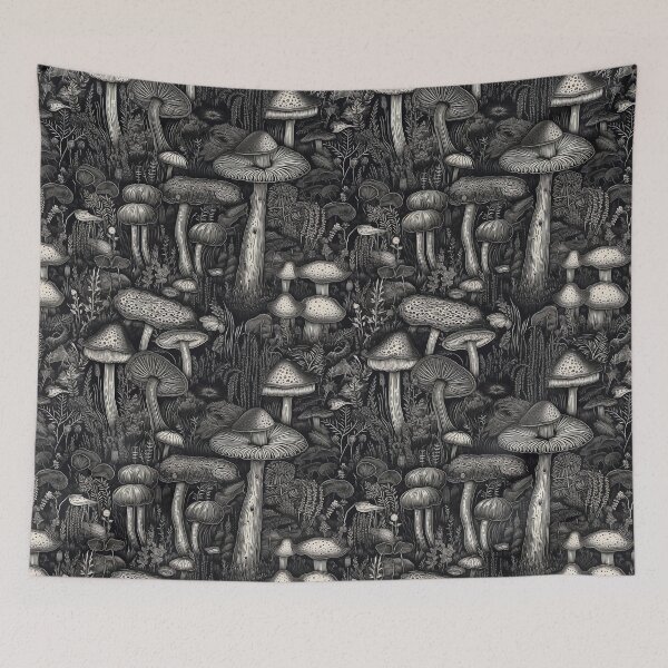 Item preview, Black & White Mushrooms designed and sold by PietyandDesire.