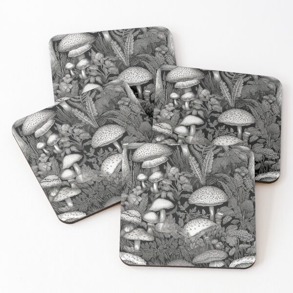 Item preview, Black & White Mushrooms designed and sold by PietyandDesire.