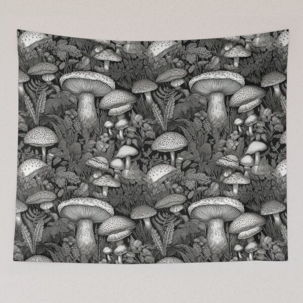 Item preview, Black & White Mushrooms designed and sold by PietyandDesire.