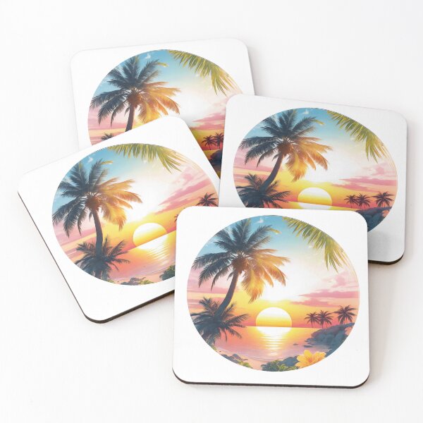 Item preview, Serenity's Embrace: A Photorealistic Masterpiece of a Majestic Palm Tree and Flowers at Sunset designed and sold by WASjourney.