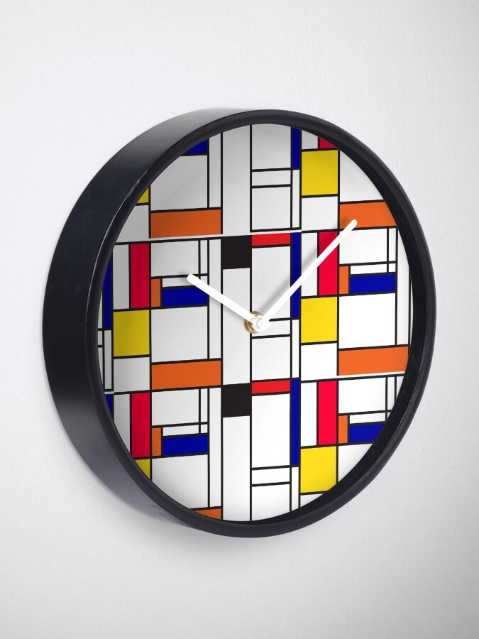Alternate view of Mondrian inspired pattern maze Clock