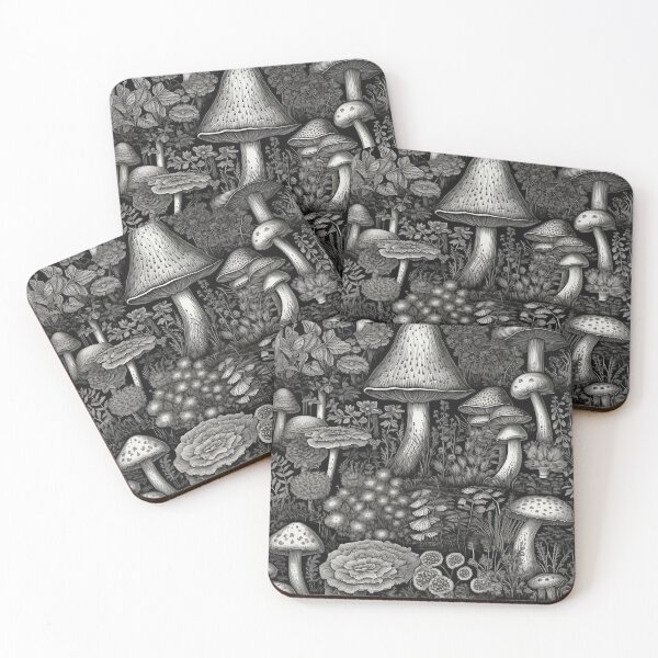 Item preview, Black & White Mushrooms designed and sold by PietyandDesire.