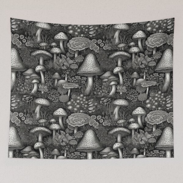 Item preview, Black & White Mushrooms designed and sold by PietyandDesire.