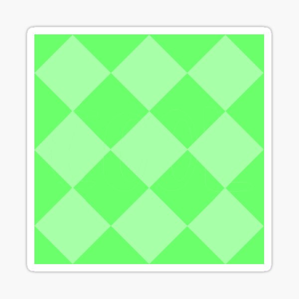 Pastel Green Diagonal Checkerboard Pattern Sticker By Rocket To Pluto