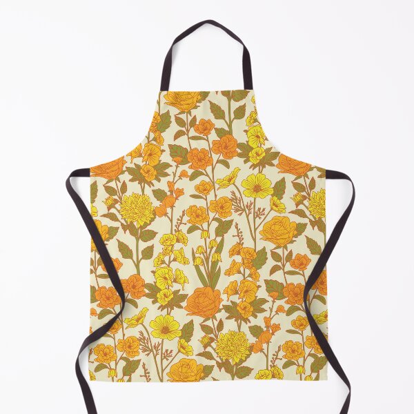 Item preview, Yellow Vintage-Inspired 70s Floral Cottage Garden designed and sold by somecallmebeth.