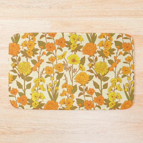 Item preview, Yellow Vintage-Inspired 70s Floral Cottage Garden designed and sold by somecallmebeth.