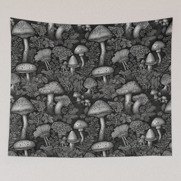 Item preview, Black & White Mushrooms designed and sold by PietyandDesire.
