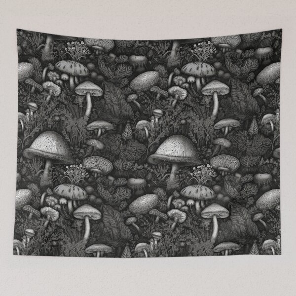 Item preview, Black & White Mushrooms designed and sold by PietyandDesire.