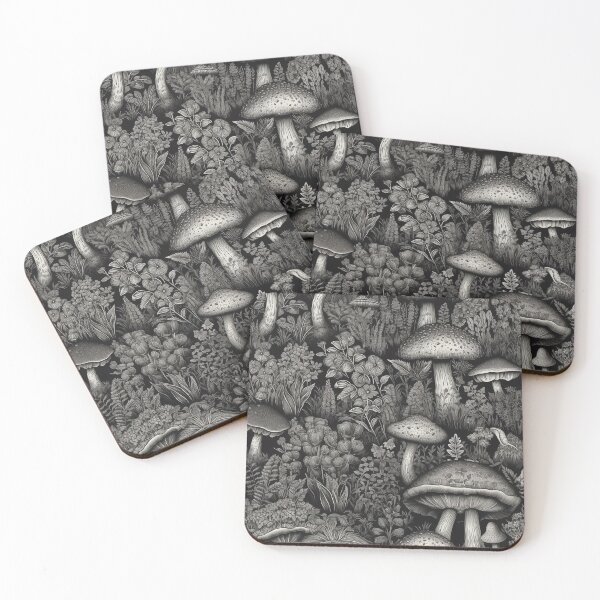 Item preview, Black & White Mushrooms designed and sold by PietyandDesire.