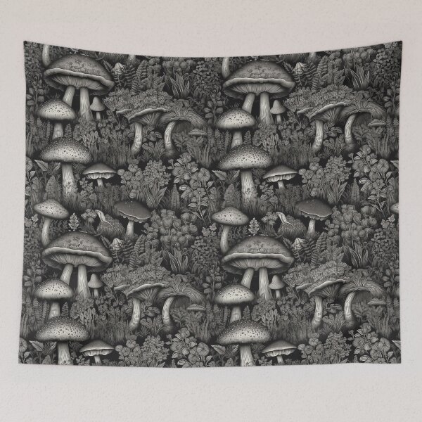 Item preview, Black & White Mushrooms designed and sold by PietyandDesire.
