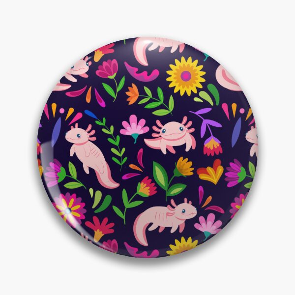 Item preview, Pink axolotl Mexican flower pattern  designed and sold by KCAbdelnour.