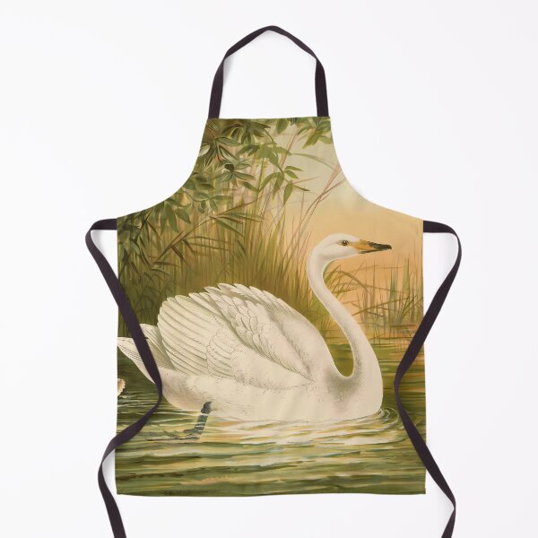 Item preview, Vintage Swan with babies Antique Nursery Art Bird designed and sold by ElegantCat.