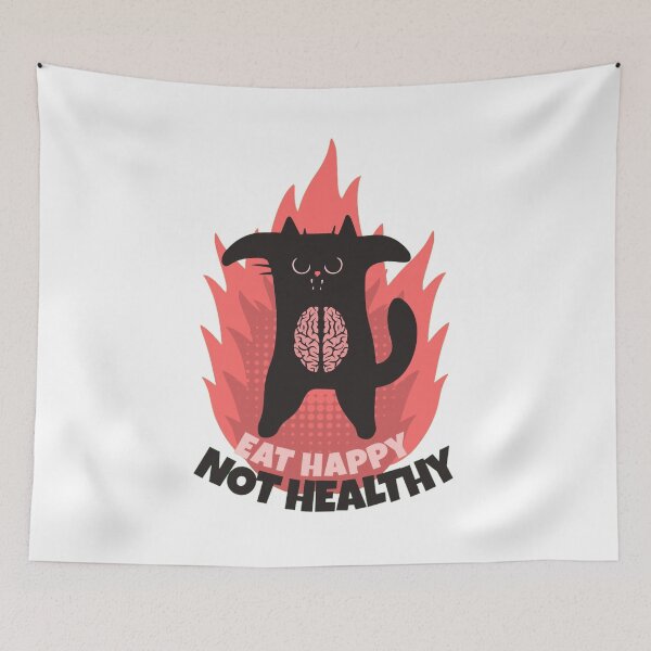Item preview, eat happy not healthy designed and sold by PopPizzazz.