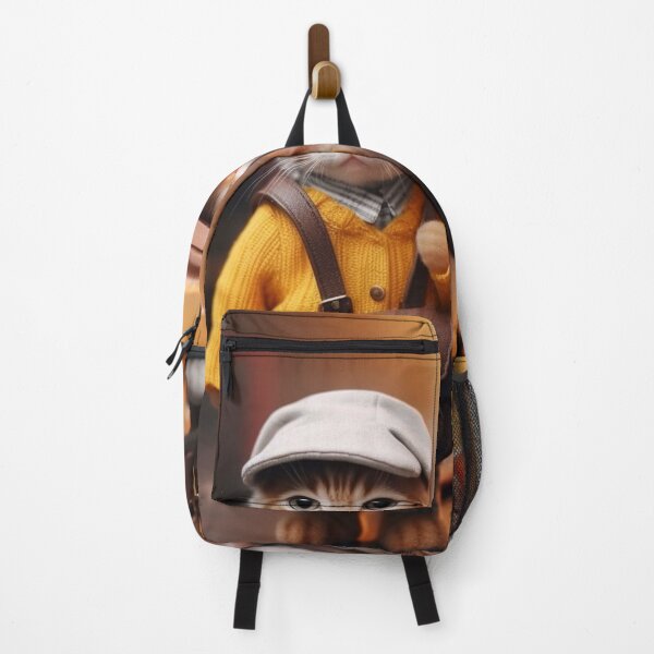Item preview, Two funny kittens in a cap with a bag in their hands. designed and sold by aiphotosart.