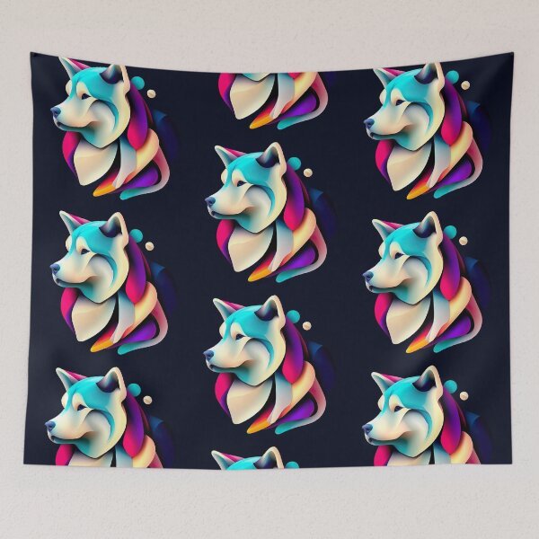 Item preview, Abstract Husky in Vibrant and Coloreful Art - Dogs Portrait designed and sold by Woof-n-Wear.