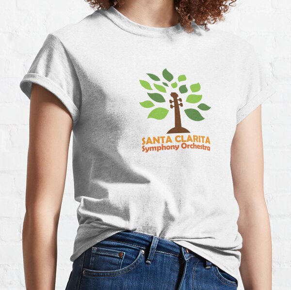 Santa Clarita Symphony Orchestra Logo with scroll tree in orange and red, centered Classic T-Shirt