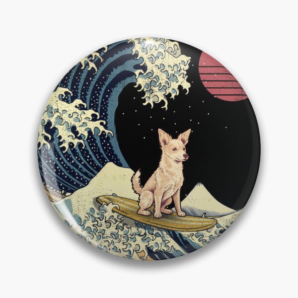 Item preview, Portuguese Podengo Pequeno Kanagawa Japanese Surfing Wave designed and sold by rafaeltto.
