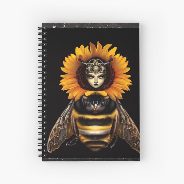 BeeSpoke Bumblebee with a Sunflower Crown Spiral Notebook