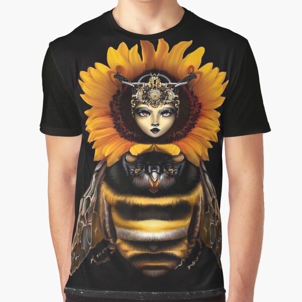 BeeSpoke Bumblebee with a Sunflower Crown Graphic T-Shirt