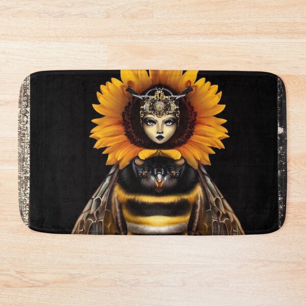 BeeSpoke Bumblebee with a Sunflower Crown Bath Mat