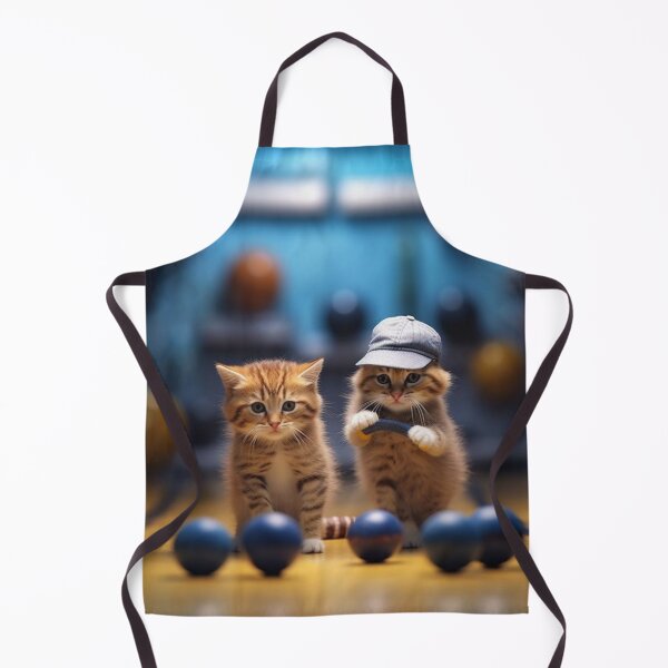 Item preview, Cute little ginger kitten playing with toy balls on wooden floor. designed and sold by aiphotosart.