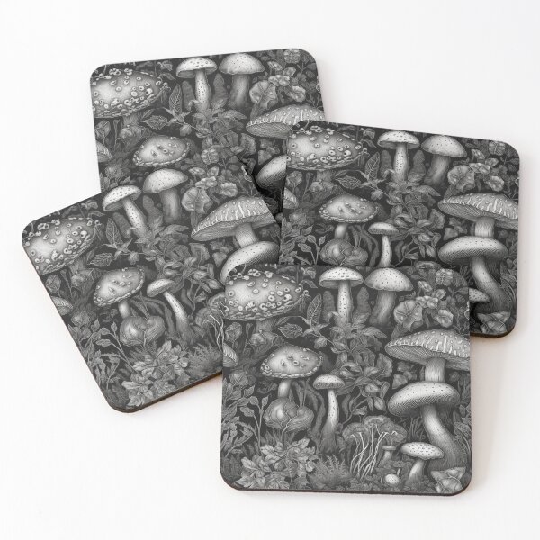 Item preview, Black & White Mushrooms designed and sold by PietyandDesire.