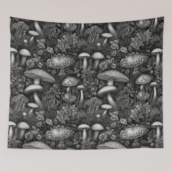 Item preview, Black & White Mushrooms designed and sold by PietyandDesire.