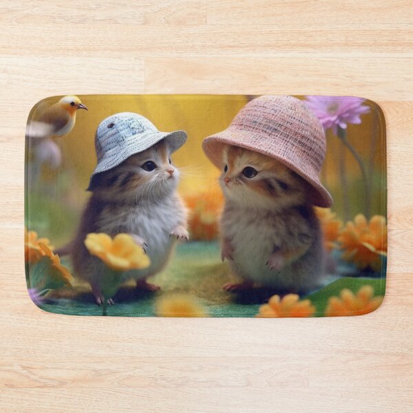 Item preview, Little girl and kitten in the garden with flowers. Selective focus. designed and sold by aiphotosart.
