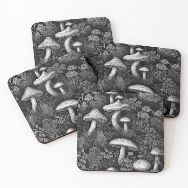 Item preview, Black & White Mushrooms designed and sold by PietyandDesire.