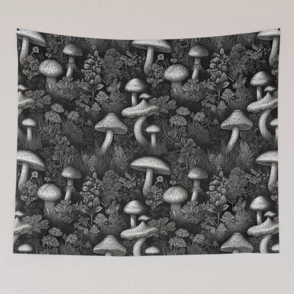 Item preview, Black & White Mushrooms designed and sold by PietyandDesire.