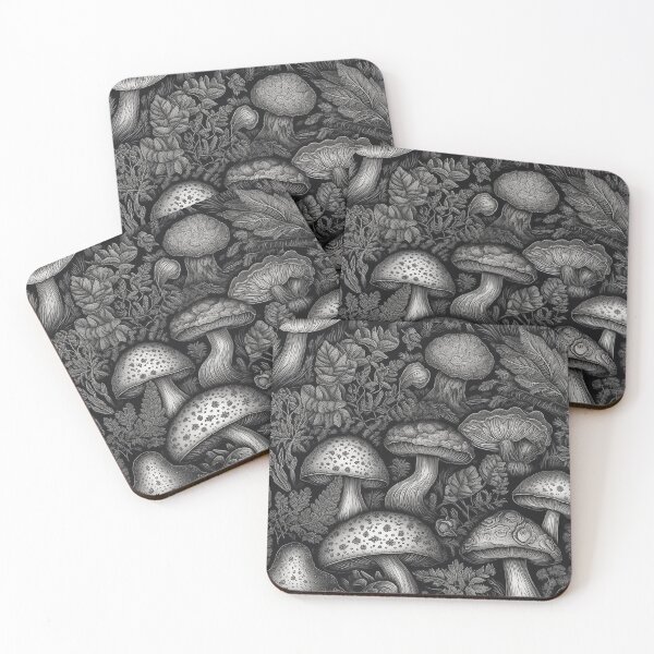 Item preview, Black & White Mushrooms designed and sold by PietyandDesire.