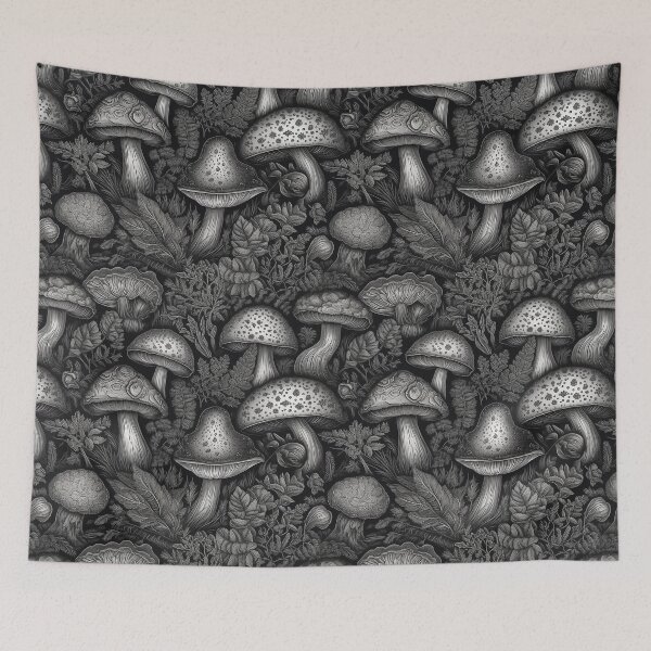 Item preview, Black & White Mushrooms designed and sold by PietyandDesire.