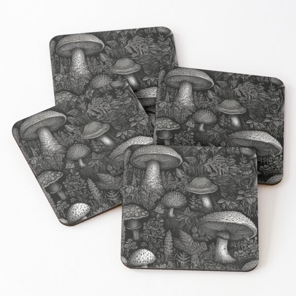 Item preview, Black & White Mushrooms designed and sold by PietyandDesire.