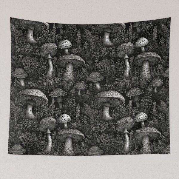 Item preview, Black & White Mushrooms designed and sold by PietyandDesire.