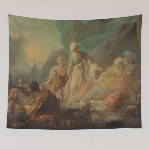 Item preview, Laban Searching for His Stolen Gods | Augustin de Saint-Aubin | 1753 Rococo Biblical Art designed and sold by CJET.