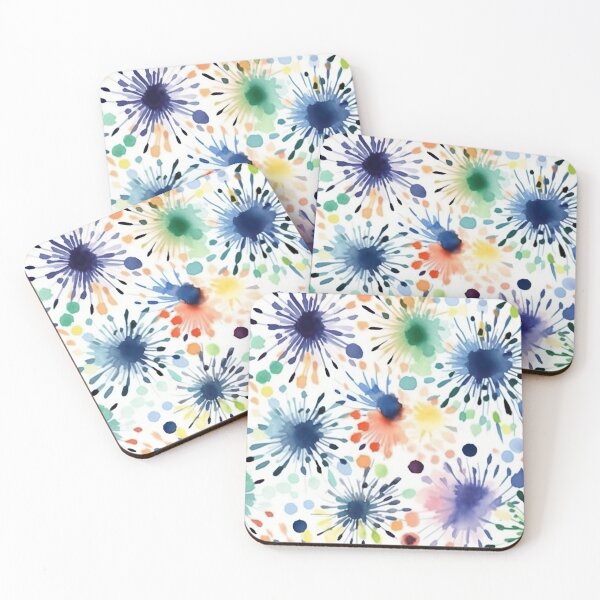 Item preview, fireworks watercolor in pastel colors 2 designed and sold by FlaskLab.