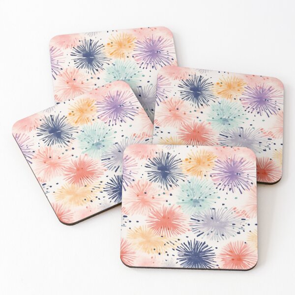 Item preview, fireworks watercolor in pastel colors 4 designed and sold by FlaskLab.