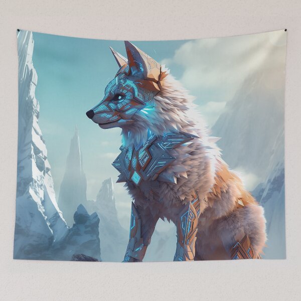 Item preview, Futuristic Blue Mountain Fox  designed and sold by WarmBreeze1.