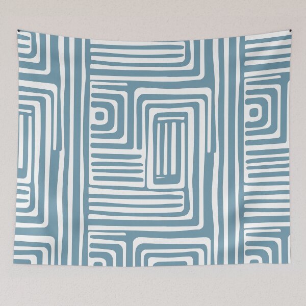 Item preview, Abstract Concentric Modern Squares Blue designed and sold by DesignHausArt.