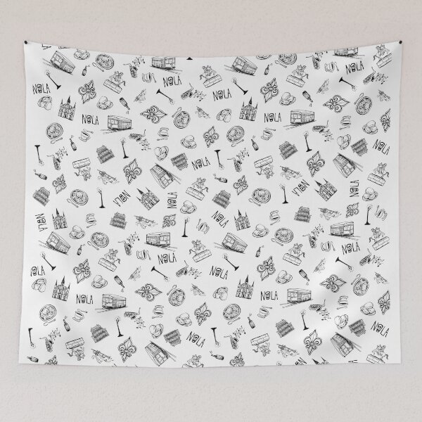 Item preview, New Orleans Sketch in Black and White designed and sold by PrissDodrill-86.
