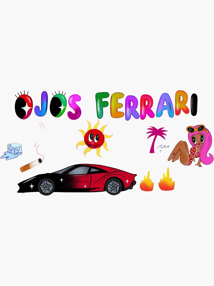 ojos-ferrari-karol-g-lyrics-sticker-for-sale-by-keeleycurtis-redbubble