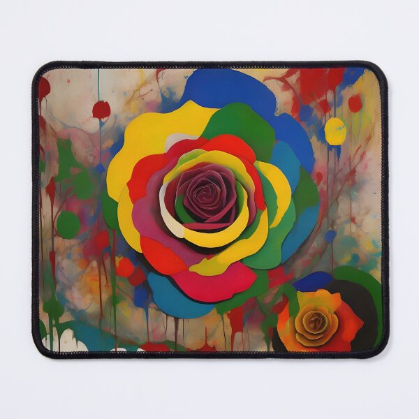 Item preview, COLORFUL ABSTRACT MOSAIC ROSES PAINTING designed and sold by digitalartlb.