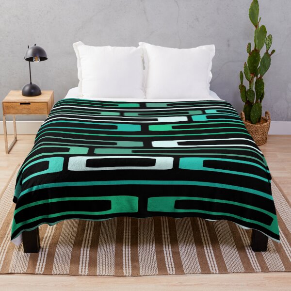 Aperçu de l'œuvre Mid Century Retro Flat Rocks Noir Turquoise créée et vendue par thepixelgarden.