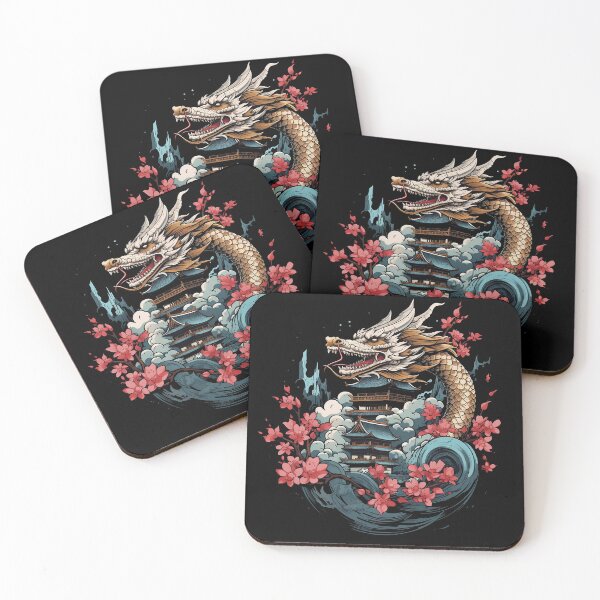 Item preview, Japanese Dragon and Cherry Blossoms designed and sold by CoutureCrypt.