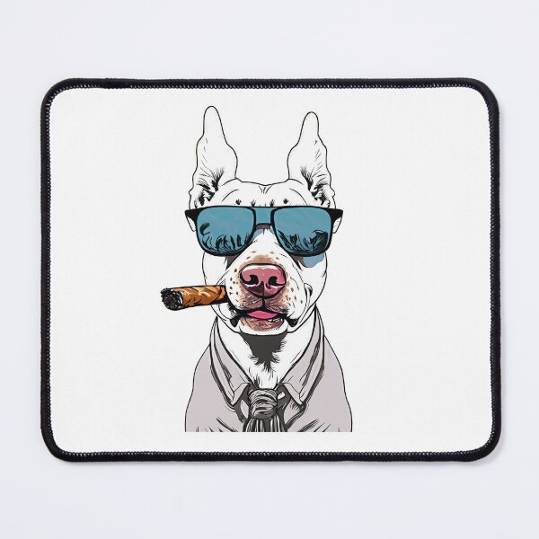 Item preview, dog wearing sunglasses and smoking cigar designed and sold by DeluxBee.