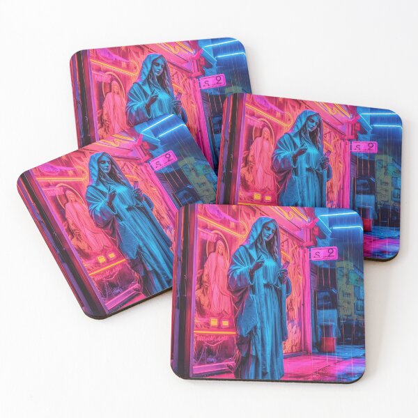 Item preview, Our Holy Mother of the Midnight | Cyberpunk Mother Mary | Cityscape Goddess designed and sold by ThatsTheStyle.