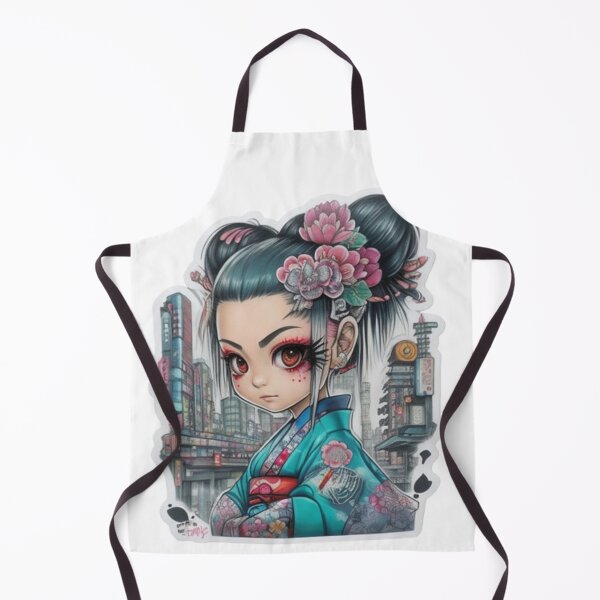 Item preview, Adorable kimono-clad girl radiating stylish charm stickers and more. designed and sold by mefirefire.