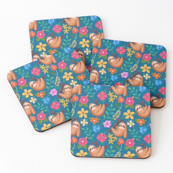 Item preview, Floral sloth pattern designed and sold by KCAbdelnour.