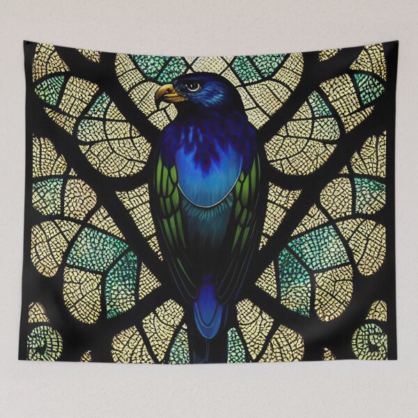 Item preview, Stained glass eagle digital artwork wall art home decor designed and sold by Midnight-Hour.