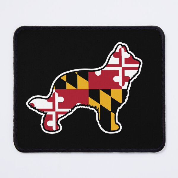 Item preview, Briard Silhouette with Maryland Flag designed and sold by Jenn Inashvili.